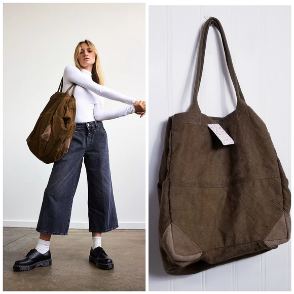 Free People Handbags - Free People Fremont Reversible Tote Brown, NEW